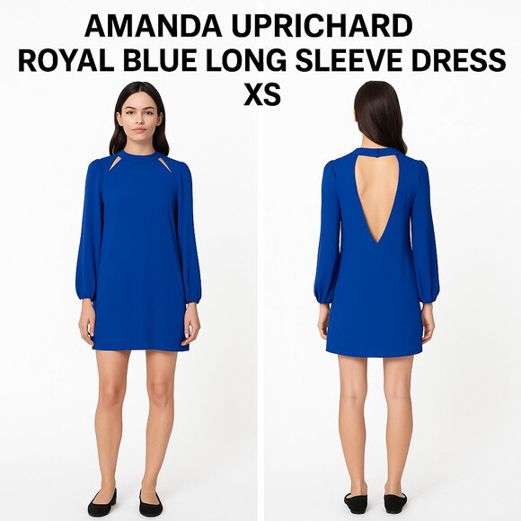 Amanda Uprichard Royal Blue Long Sleeve Dress XS